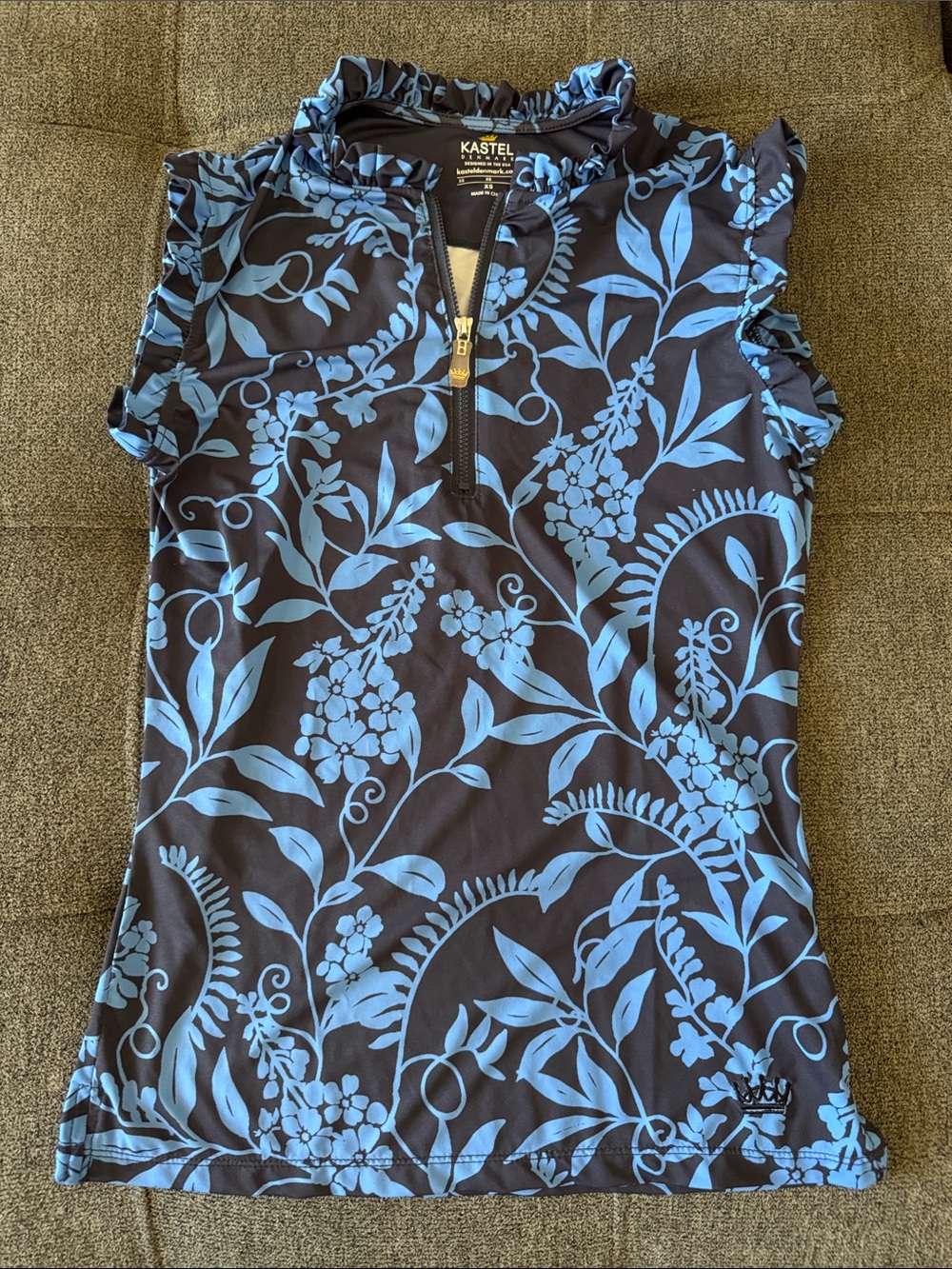 Kastel Denmark Ruffle 1/4 Zip Tank